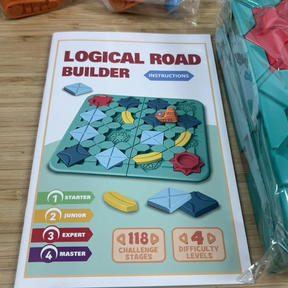 Logic Kids Board Game Marble Run Blocks Puzzle Car Track Toy Race Car NewOpenBox